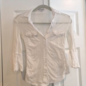 James Perse standard top / white button up size 0